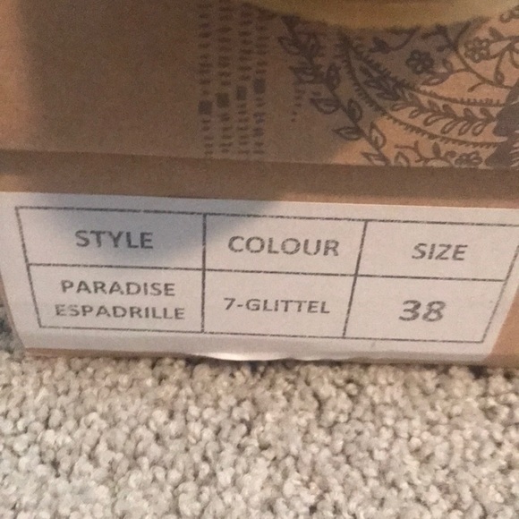 Free People Glitter Espadrilles NIB - Picture 6 of 7